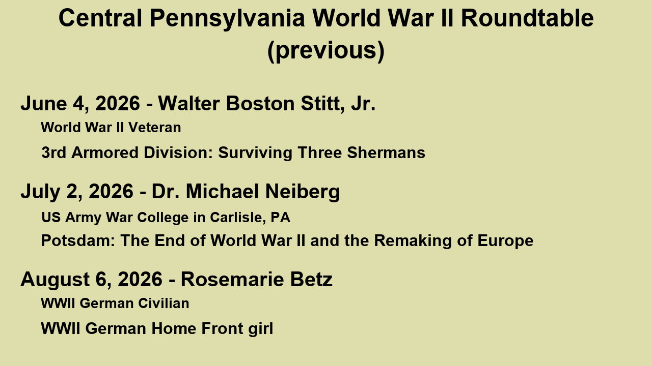 Previous presentations