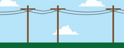 Telephone wires on poles