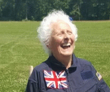 Patricia Scully after sky diving as adult